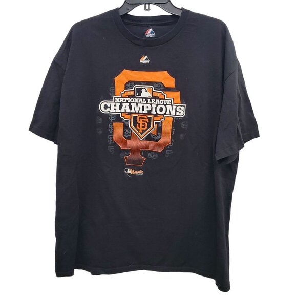 Majestic MLB San Fransisco National League Champions 2012 Black Tee Unisex 2XL‎ - Picture 1 of 4